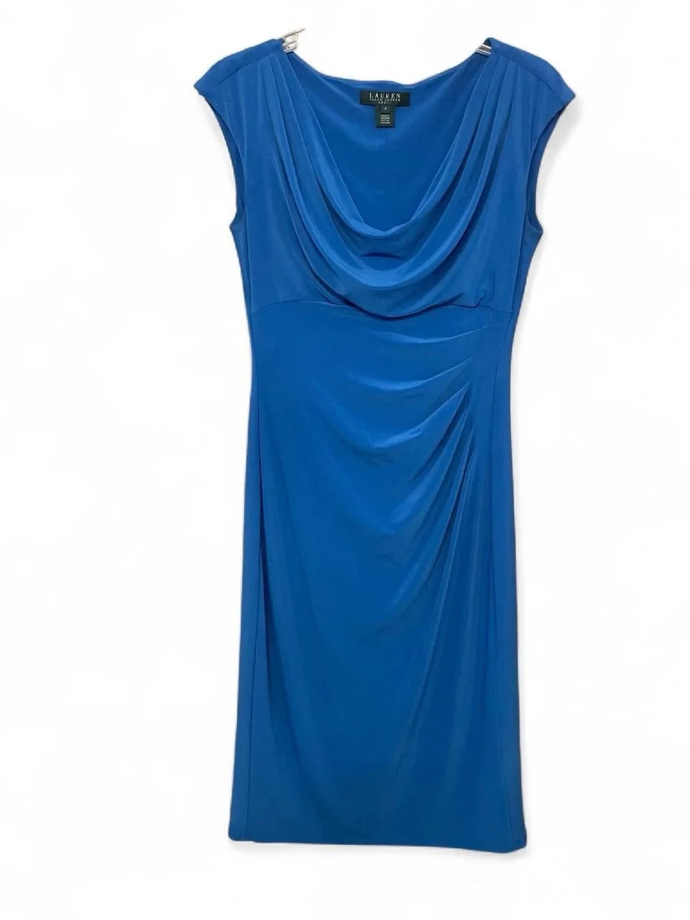 Ralph Lauren Cowl Neck Midi Dress in Royal Blue